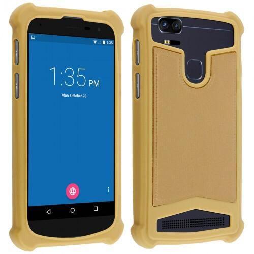 Allview E2 Jump Coque Arrière Contours En Silicone Façon Cuir Gold,... on Productcaster.