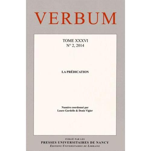 Verbum Tome 36 N° 2, 2014 - La Prédication on Productcaster.