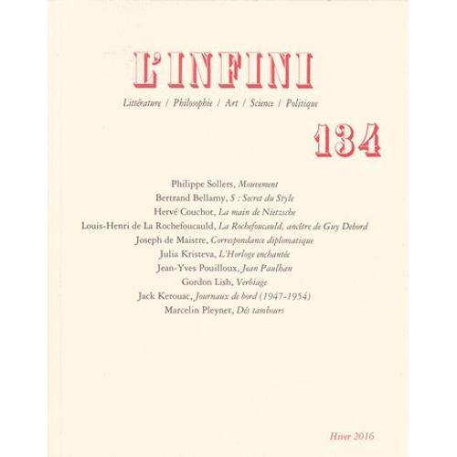 L'infini N° 134, Hiver 2016 - Mouvement on Productcaster.