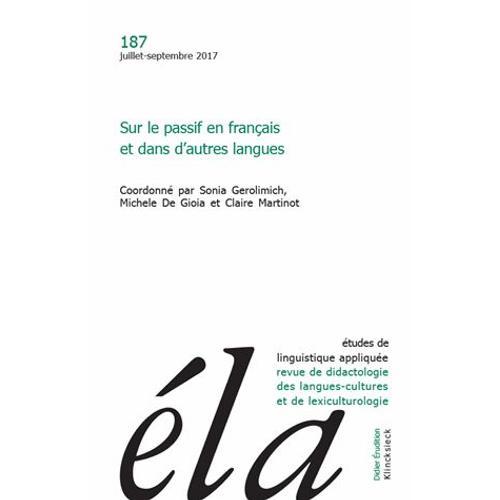 Etudes De Linguistique Appliquée N° 187, Juillet-Septembre 2017 - S... on Productcaster.