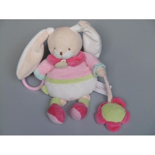 Doudou Lapin Pantin D'activités Rose Vert Blanc Doudou Et Compagnie... on Productcaster.