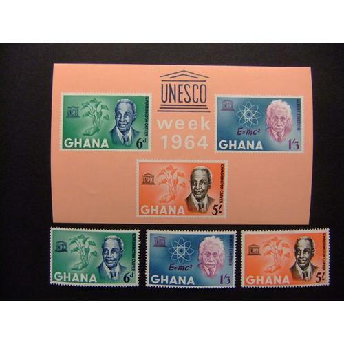 Ghana 1964 Unesco Washington Einstein Yvert 178 / 80 + Bloc 12 ** Mnh on Productcaster.