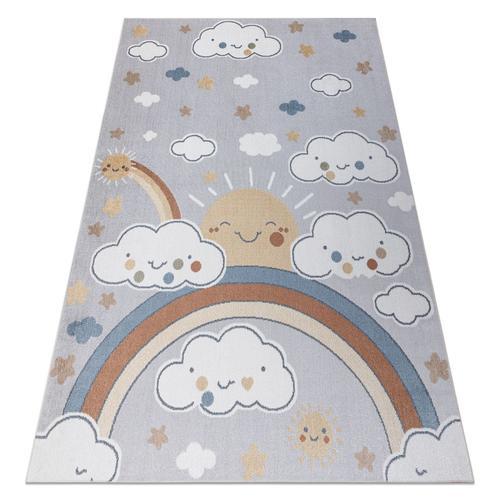 180x270 Cm Tapis Bono 8437 Des Nuages, Ciel, Gris Clair / Crème on Productcaster.