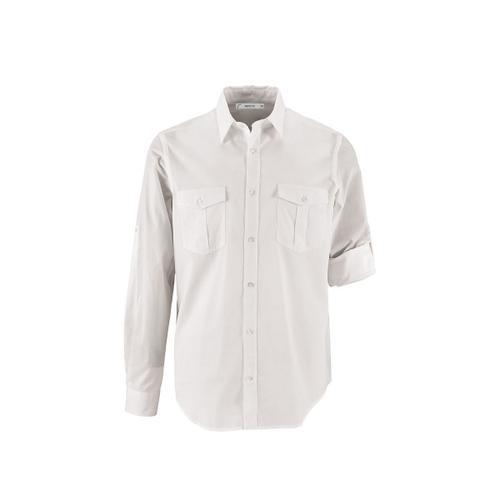 Chemise Homme Manches Longues Retroussables - 02763 - Blanc on Productcaster.