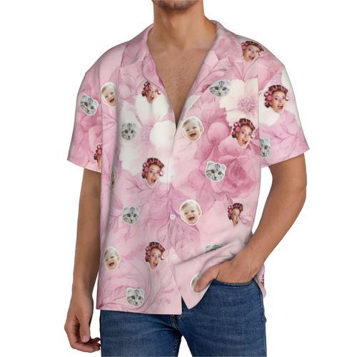 Chemises Hawaïennes Pour Hommes Personnalisées Fleurs Roses 26 Esti... on Productcaster.