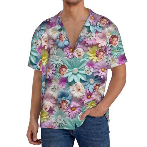 Chemises Hawaïennes Pour Hommes Personnalisées Fleurs Pastel 3d 210... on Productcaster.