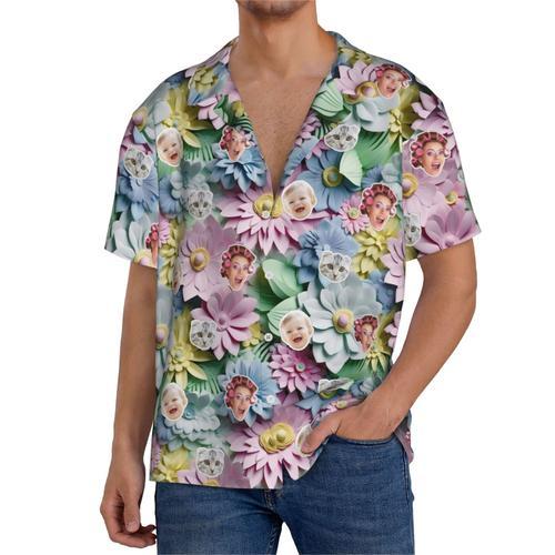 Chemises Hawaïennes Pour Hommes Personnalisées Fleurs Pastel 3d 21 ... on Productcaster.