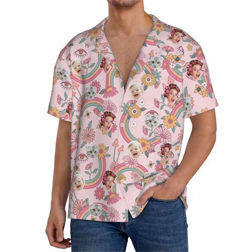 Chemises Hawaïennes Pour Hommes Personnalisées Rose Pastel Groovy F... on Productcaster.