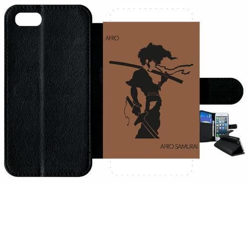 Etui À Rabat Iphone 8 - Afro Afro Samurai - Simili-Cuir - Noir on Productcaster.