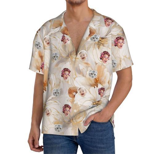 Chemises Hawaïennes Pour Hommes Personnalisées Fleurs Aquarelles Ab... on Productcaster.