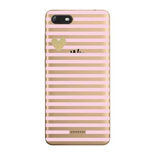 Coque Harry 2 Raye Rose Transparent Coeur Dore on Productcaster.