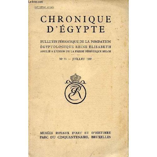 N°24 - Juillet 1937 - Chronique D Egypte - Bulletin Periodique De L... on Productcaster.