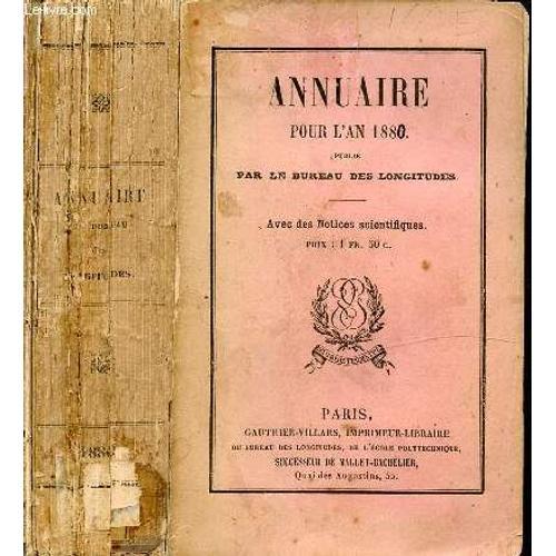 Annuaire Pour L An 1880 / Signe Et Abréviations, Calendrier Julien,... on Productcaster.