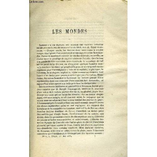 Les Mondes (Cosmos) N° 1 - Rapport Sur Les Travaux Des Membres Des ... on Productcaster.