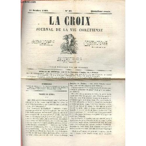 La Croix N°43 - 24 Oct 1862 on Productcaster.