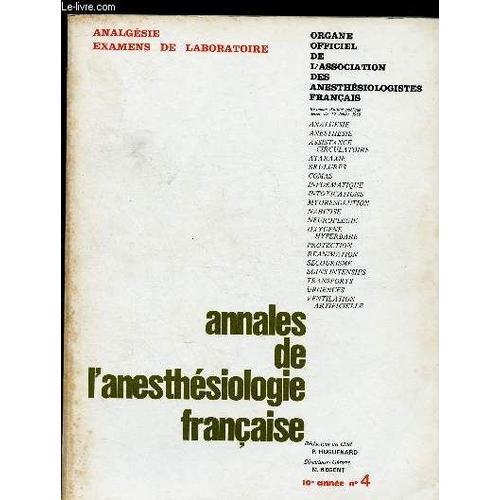 Annales De L Anesthesiologie Francaise - Revue Trimestrielle - Tome... on Productcaster.