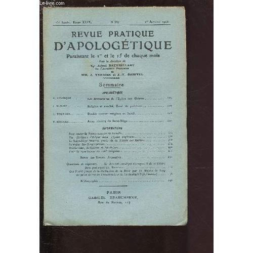 N°337 6 1er Janvier 1920 - 15e Annee - Tome Xxix / Revue Pratique D... on Productcaster.