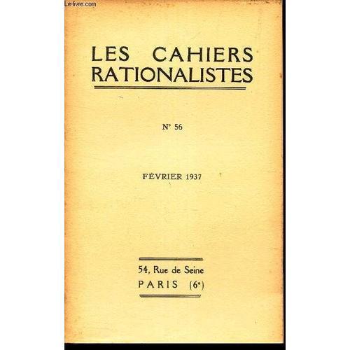 Les Cahiers Rationalistes - N°56 - Fevrier 1937 / Les Tremblements ... on Productcaster.