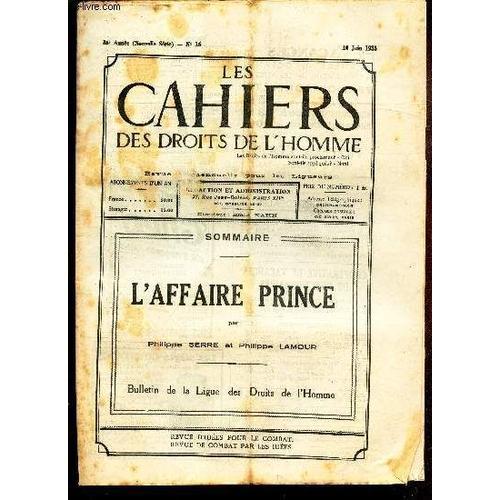 Les Cahiers Des Droits De L Homme - N°16 - 10 Juin 1935 / L Affaire... on Productcaster.