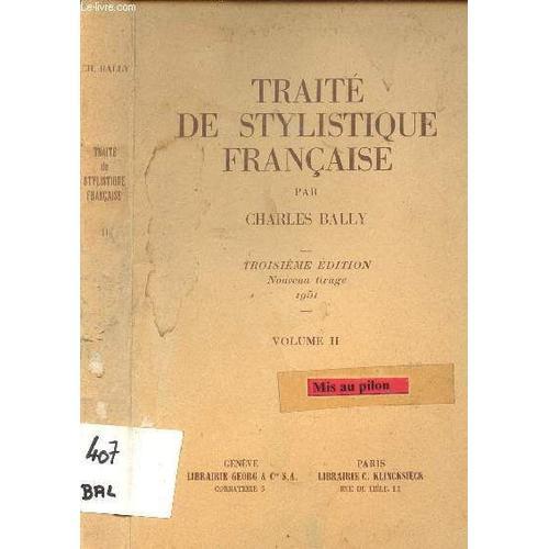 Traite De Stylistique Francaise / Tome Ii on Productcaster.