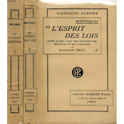 De L Esprit Des Lois, 2 Tomes on Productcaster.