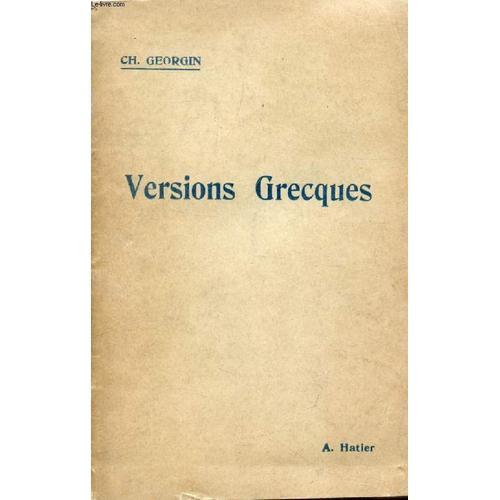 Versions Grecques (Textes), Classes De Lettres on Productcaster.