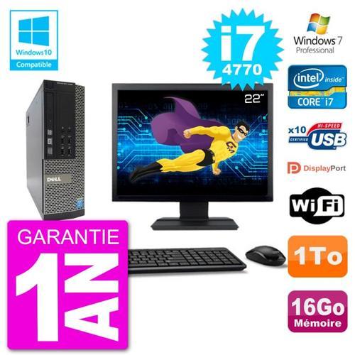 PC Dell 7020 SFF Ecran 22" Intel i7-4770 RAM 16Go Disque 1To Graveu... (Reconditionné) on Productcaster.