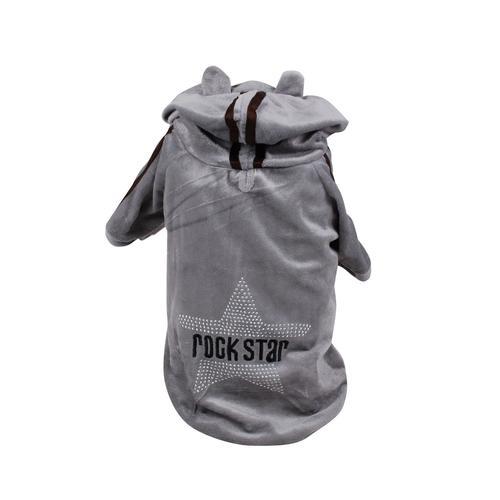 Sweat À Capuche Pour Chien Rock Star - Taille M - Gris on Productcaster.