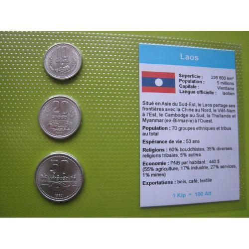 Lot/Set De 3 Pièces De Monnaie Neuves 10 - 20 - 50 Att De Kip - Lao... on Productcaster.