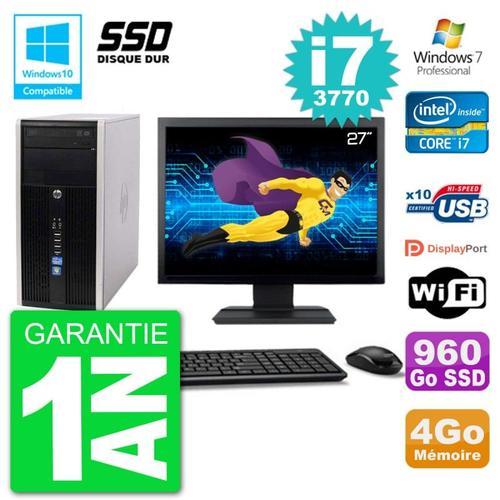 PC HP 6300 MT Ecran 27" Core i7-3770 RAM 4Go SSD 960Go Graveur DVD ... (Reconditionné) on Productcaster.