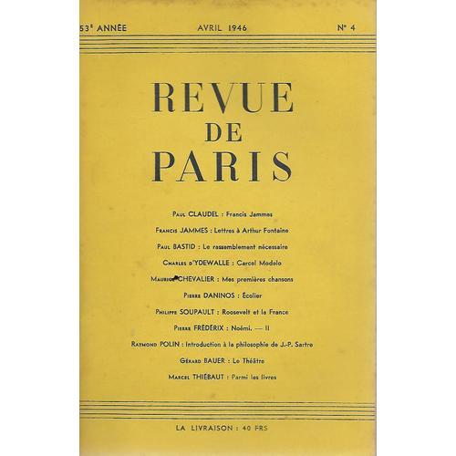 Revue De Paris N° 4 - Avril 1946 on Productcaster.