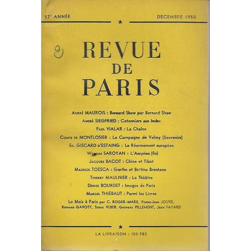 Revue De Paris - Décembre 1950 on Productcaster.