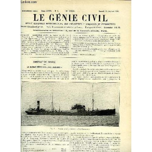 Le Génie Civil Tome Lxxvi N° 8 - Constructions Navales : Le Bateau ... on Productcaster.