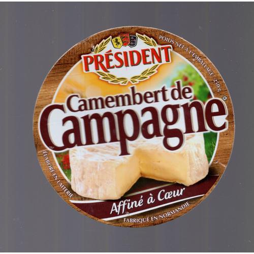 Etiquette De Fromage De Camembert De Campagne Président on Productcaster.