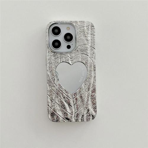 Coque De Téléphone Avec Miroir Plissé En Forme De C?ur Pour Filles,... on Productcaster.