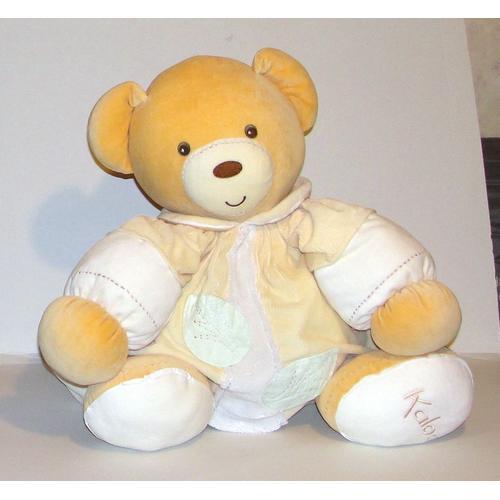 Doudou Geant Ours Boule Beige Jaune Avec 2 Feuilles Vert Pastel Gra... on Productcaster.