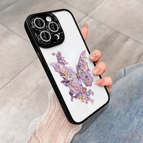 Coque De Téléphone Pour Iphone 14, Fée Violet Papillon, 15pro, Trid... on Productcaster.