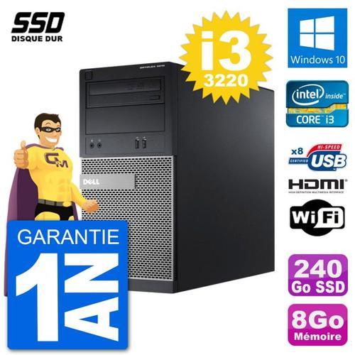 PC Dell 3010 MT i3-3220 RAM 8Go SSD 240Go HDMI Windows 10 Wifi (Reconditionné) on Productcaster.