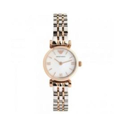 Emporio Armani Ar1689 Ladies Rose Gold & Stainless Steel Watch on Productcaster.