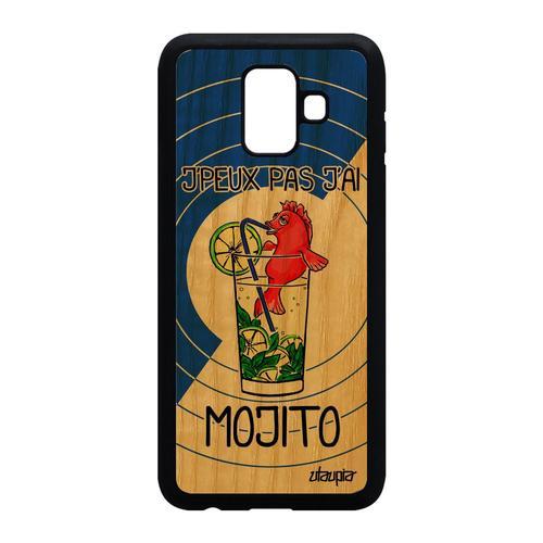 Coque Pour Samsung A6 2018 En Bois Silicone J'peux Pas J'ai Mojito ... on Productcaster.