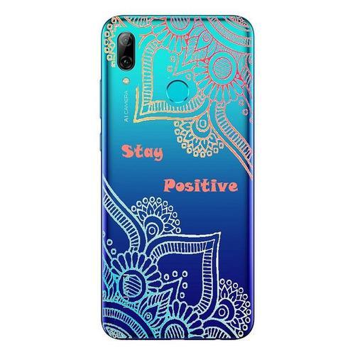 Coque Y7 2019 Mandala Positive Aztec Rose Bleu Transparente on Productcaster.