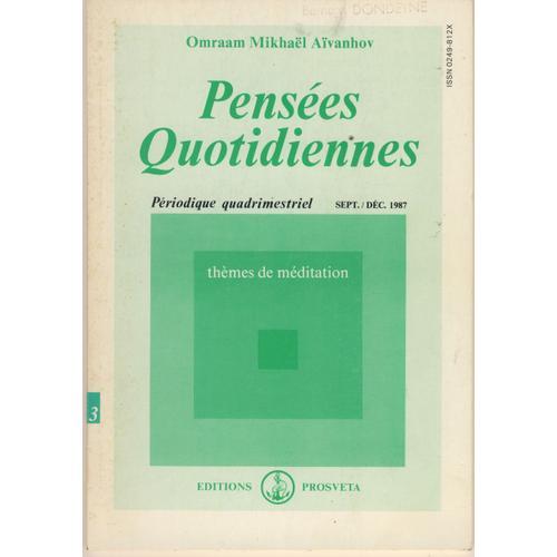 Pensées Quotidiennes N°3 - Thèmes De Méditation on Productcaster.