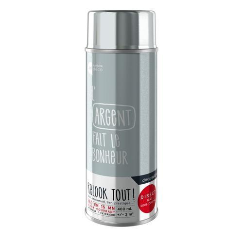 Peinture aérosol Maison Deco RELOOK TOUT argent métallisé 400 ML on Productcaster.