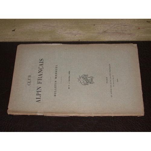 Cllub Alpin Français -N° 7 Octobre 1890 on Productcaster.