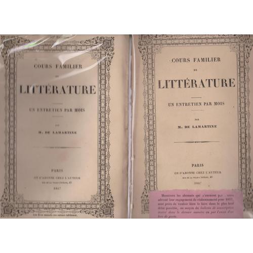 Lot 1857 Alphonse De Lamartine - Cours Familier De Littérature : En... on Productcaster.