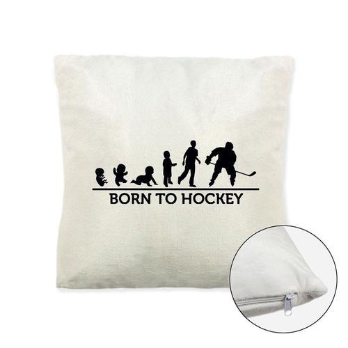 Coussin Doux Polaire Imprimé 40x40 Cm Bébé Évolution Hockey Texte on Productcaster.