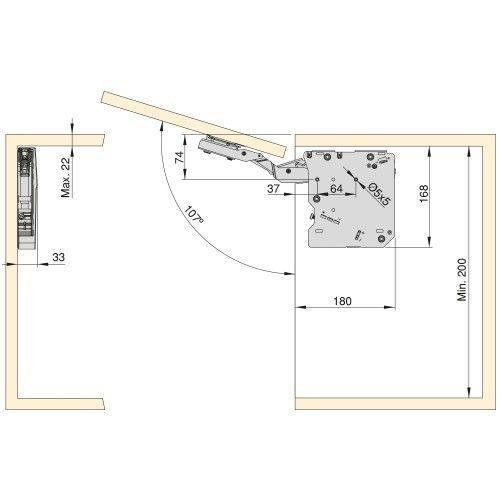 Compas pour porte relevable - Agile - L - blanc EMUCA on Productcaster.