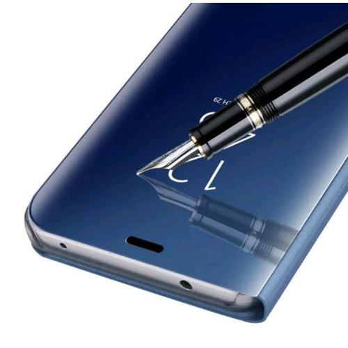 Huawei Y6 2019 Coque Étui À Rabat Miroir Bleu / Blue on Productcaster.