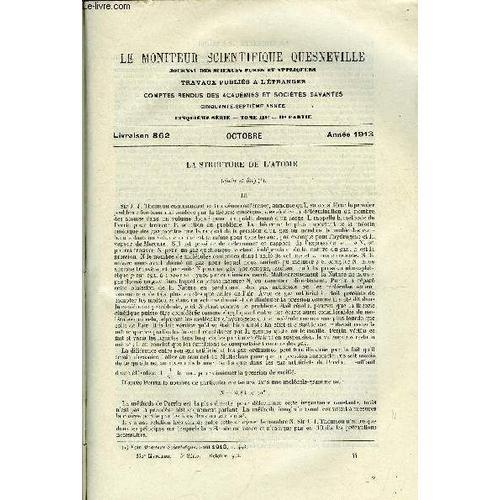 Le Moniteur Scientifique Du Docteur Quesneville N° 862 - La Structu... on Productcaster.