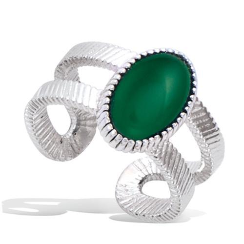 Les Trésors De Lily Q7523 - Bague Argent 'cléopatra' Vert Argenté (... on Productcaster.